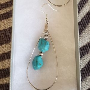 Blue Turquoise  earrings Turquoise stone